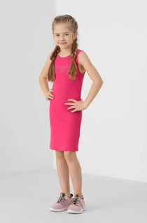 Sukienki - 4F sukienka dziecięca kolor różowy mini prosta - grafika 1