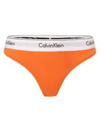 Majtki damskie - Calvin Klein Stringi Kobiety Bawełna pomarańczowy jednolity, XS - miniaturka - grafika 1