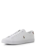 Trampki męskie - Polo Ralph Lauren Męskie tenisówki ze skóry Mężczyźni skóra biały jednolity, 41 - miniaturka - grafika 1