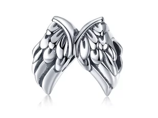 Pandora Valerio.pl Rodowany srebrny charms do serce skrzydła anioła angel wings srebro 925 BEAD45 BEAD45 - Charmsy - miniaturka - grafika 1