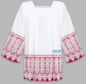 Szaty liturgiczne - Komża kapłańska z gipiurą 30 cm - amarant - miniaturka - grafika 1