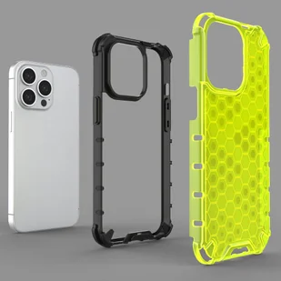 Honeycomb etui pancerny pokrowiec z żelową ramką iPhone 13 Pro niebieski - Etui i futerały do telefonów - miniaturka - grafika 6
