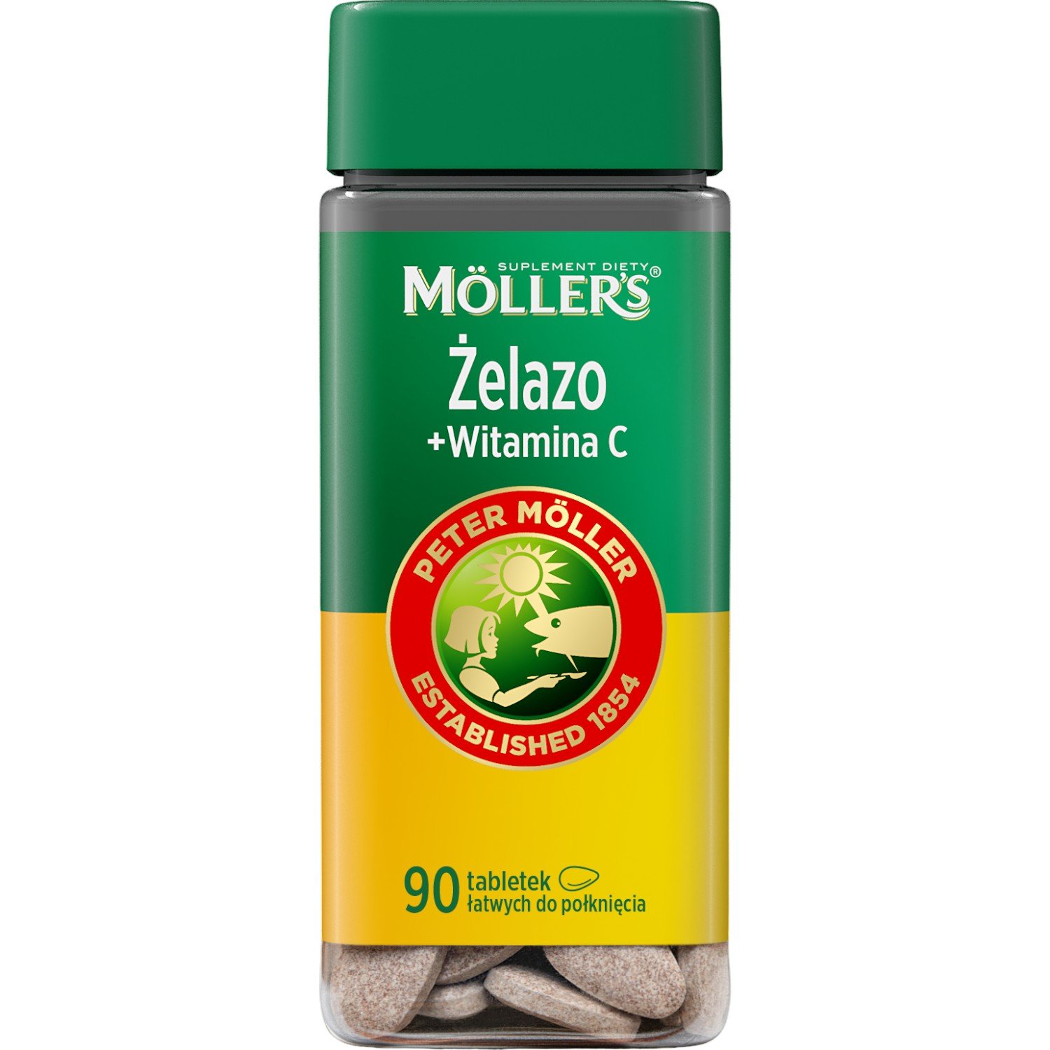 Mollers Żelazo + Witamina C Tabletki, 90 szt.