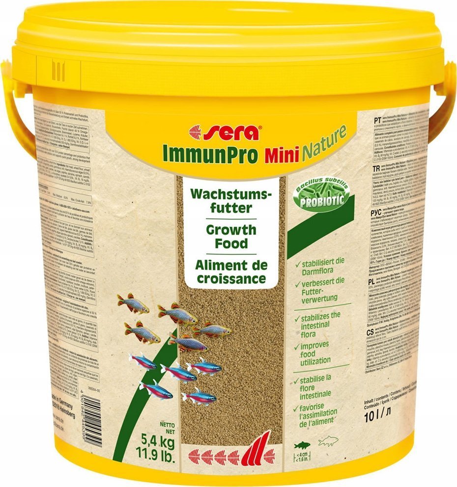 Sera ImmunPro Mini Nature 10L, 5,4kg - pokarm wolnotonący dla ryb poniżej 4cm