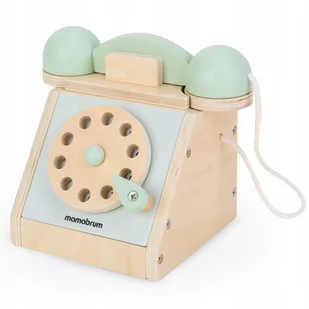 Edukacyjny telefon drewniany w stylu retro - Zabawki interaktywne dla dzieci - miniaturka - grafika 1