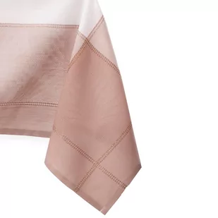 Obrus LILLE kolor różowy gładki motyw klasyczny 140x220 ameliahome - TCLOTH/AH/LILLE/PINK+WHITE/140X220 - Obrusy i serwetki - miniaturka - grafika 1
