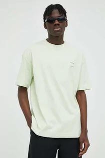 Koszulki męskie - Samsoe Samsoe t-shirt bawełniany kolor zielony gładki - grafika 1