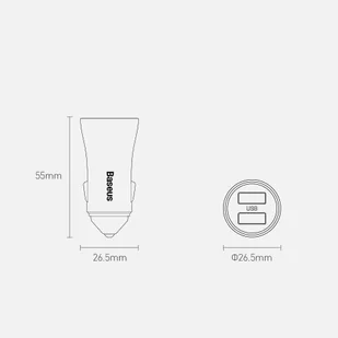 Baseus Golden Contactor Pro szybka ładowarka samochodowa 2x USB 40 W Quick Charge SCP FCP AFC niebieski (CCJD-A03) - Ładowarki samochodowe - miniaturka - grafika 9