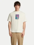 Koszulki męskie - Selected Homme T-Shirt Will 16097225 Écru Relaxed Fit - miniaturka - grafika 1