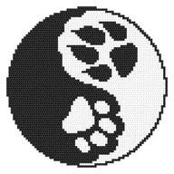 Pasmanteria - Haft krzyżykowy - Zestaw do haftu - Yin yang łapy - miniaturka - grafika 1