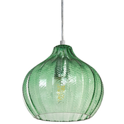 Lampy sufitowe - Lampa wisząca szklana zielona KEILA - miniaturka - grafika 1