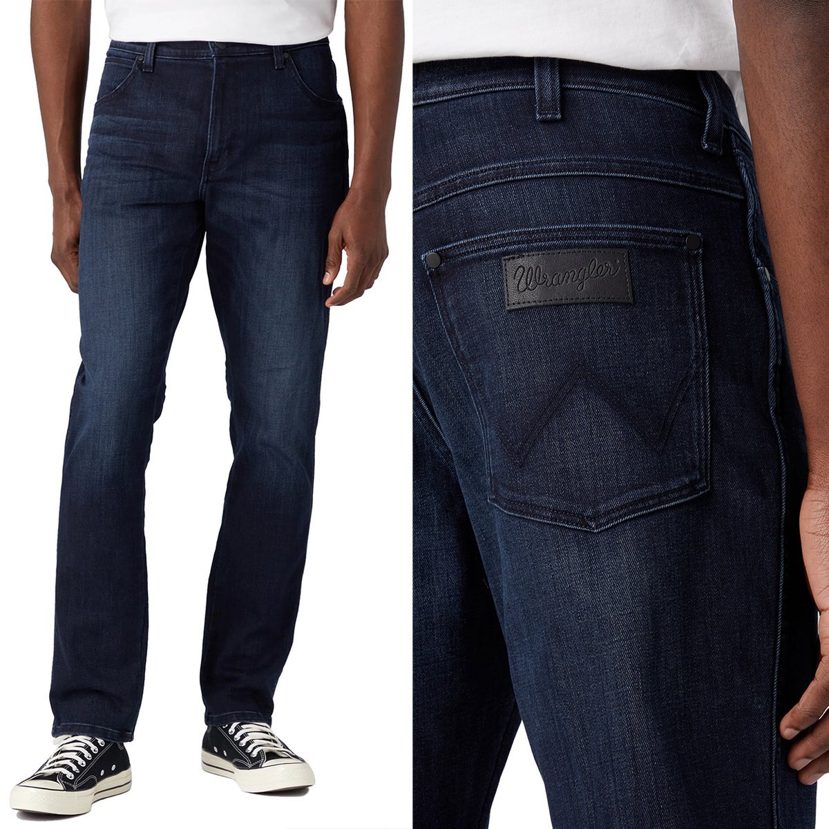 Wrangler FRONTIER Dusky Night 365WARM proste luźne spodnie jeansowe W32 L32
