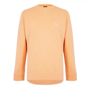 Bluzy męskie - BOSS Męska bluza Westart Relaxed-Fit z bawełny z naszywką z logo, Light/Pastel Orange833, XXL - grafika 1