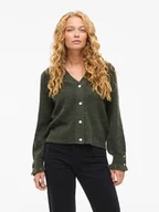 Swetry damskie - Vila Kardigan "Vitilda" w kolorze khaki - miniaturka - grafika 1