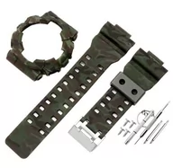 Akcesoria do smartwatchy - 2W1 opaska pasek + etui BEZEL do Casio G-SHOCK GA-100 GA-110 GD-100 G-8900 moro (czarny napis) - miniaturka - grafika 1