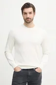 Swetry męskie - Calvin Klein sweter bawełniany męski kolor biały lekki LV040BM343 - miniaturka - grafika 1