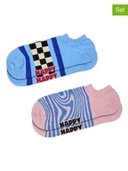 Skarpetki męskie - Happy Socks Skarpety (2 pary) w kolorze jasnoróżowo-błękitnym - miniaturka - grafika 1