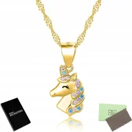 Biżuteria dla dzieci - NASZYJNIK ZŁOTY JEDNOROŻEC DLA DZIEWCZYNKI SREBRO - miniaturka - grafika 1