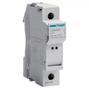 Hager polo Podstawa bezpiecznikowa 1P 25A 8,5x31,5mm L32 LSN401 LSN401 - Bezpieczniki elektryczne - miniaturka - grafika 1