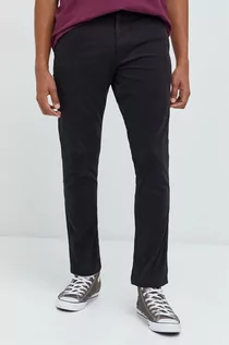 Spodnie męskie - Superdry spodnie męskie kolor czarny w fasonie chinos - grafika 1