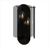 Lampy ścienne - Loftowy kinkiet ścienny Nira MB3523-2-EBCN Zumaline szklany chrom czarny - miniaturka - grafika 1