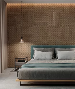 60x60x1,1 cm LD (Skos) panel frezowany MDF fornir dębowy - ozdobna dekoracja ścienna 3D - Panele ścienne i boazeria - miniaturka - grafika 1