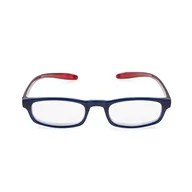 Etui na dokumenty i karty - Contacta, Hug, okulary do czytania dla mężczyzn i kobiet, okulary szyi, wydłużone i zakrzywione pręty, niebieski kolor z czerwonym prętem, dioptrii +1,00, opakowanie z etui na okulary, 19g - miniaturka - grafika 1