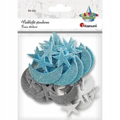 Zabawki kreatywne - Naklejki piankowe brokat księżyce gwiazdy 60szt - miniaturka - grafika 1