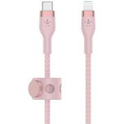 Kable USB - Belkin Kabel USB Typ-C Lightning Braided Silicone 2m Różowy CAA011BT2MPK - miniaturka - grafika 1