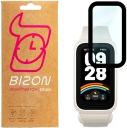 Bizon Szkło hybrydowe Glass Watch Edge Hybrid dla Xiaomi Smart Band 9 Active / Redmi Smart Band 3, czarne - Akcesoria do smartwatchy - miniaturka - grafika 1
