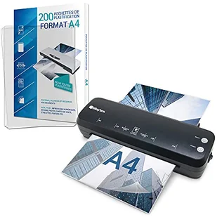Laminator A4 A5 A6 A7 Pro szybko na gorąco i zimno do 2 x125 mikronów opakowanie z 200 kieszeniami A4 - Laminatory - miniaturka - grafika 1