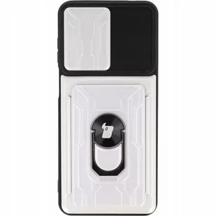 Bizon Etui Case Camshield Card Slot Ring do Moto G22 białe - Etui i futerały do telefonów - miniaturka - grafika 1