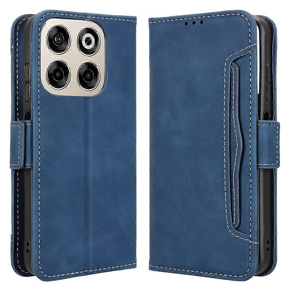Dla ZTE Blade V70 nubia V70 Skórzane etui Pokrowiec na portfel na telefon z wieloma gniazdami na karty - niebieski Wielobarwny Blue