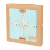 Koce i narzuty dla dzieci - Pled dziecięcy 80x100 Tully miętowy bawełna w pudełku BabyMatex - miniaturka - grafika 1