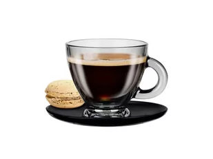 Filiżanka 230ml Na Kawę Z Czarnym Matowym Spodkiem - Filiżanki - miniaturka - grafika 1