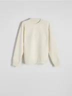 Bluzy męskie - Reserved - Gładka bluza z bawełną - żółty - miniaturka - grafika 1