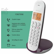 Telefony stacjonarne - Logicom Telefon Stacjonarny DECT ILOA 150 SOLO Bakłażan - miniaturka - grafika 1