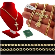 Biżuteria dla dzieci - SREBRNY ZESTAW KOMUNIJNY ŁAŃCUSZEK I KRZYŻYK DLA CHŁOPCA, PAMIĄTKA, PREZENT - miniaturka - grafika 1