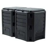 Skrzynie ogrodowe - Prosperplast Kompostownik modułowy dwukomorowy 800L czarny - miniaturka - grafika 1