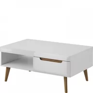 Ławy i stoliki kawowe - Ława NL107 Nordi Piaski Meble Biały / Biały Połysk / Dąb Riviera - miniaturka - grafika 1
