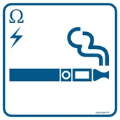 Systemy ekspozycyjne i znaki informacyjne - RA126 TU WOLNO PALIĆ PAPIEROSY ELEKTRONICZNE, PN - PŁYTA PCV 1MM; (100X100MM) - miniaturka - grafika 1