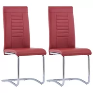 Krzesła - Lumarko Krzesła stołowe, wspornikowe, 2 szt., czerwone, sztuczna skóra - miniaturka - grafika 1