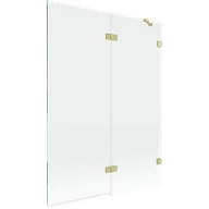 Parawany nawannowe - Mexen Lunar parawan nawannowy 2-skrzydłowy prawy 130 x 150 cm, transparent, złoty szczotkowany - 897-130-100-55-00-P - miniaturka - grafika 1