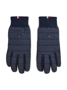 Tommy Hilfiger Rękawiczki Męskie Th Established Mix Nylon Gloves AM0AM07884 Granatowy - Rękawiczki sportowe męskie - miniaturka - grafika 1