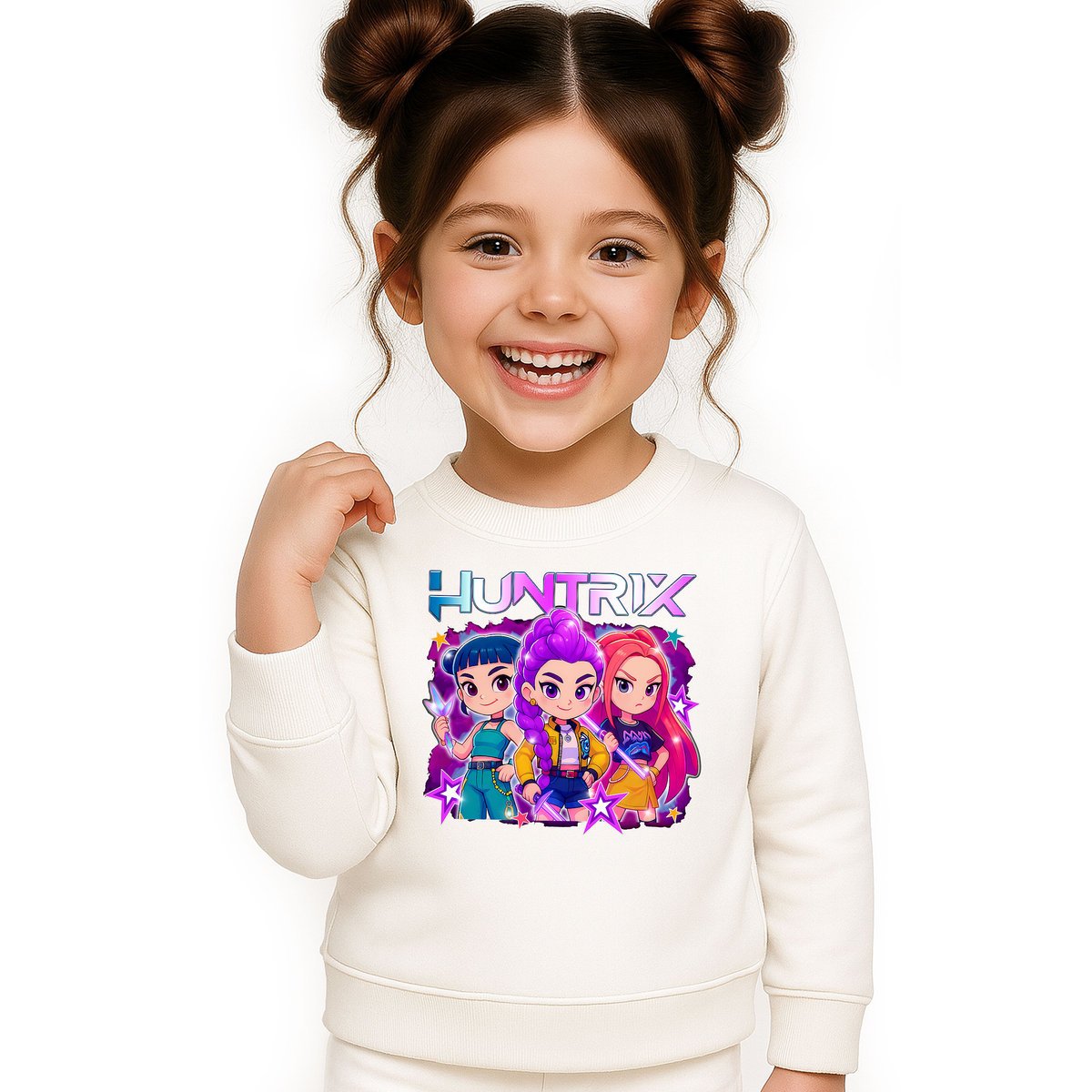 BLUZA DZIECIĘCA K-POPOWE ŁOWCZYNIE DEMONÓW HUNTRIX 110-116 BAWEŁNIANA