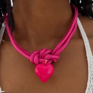 Naszyjniki - TEMU Stylowy i unikalny akrylowy naszyjnik z zawieszką w kształcie z kwiatem, z rozgwiazdą i geometrycznym węzłem, idealny dla kobiet do noszenia na - miniaturka - grafika 1