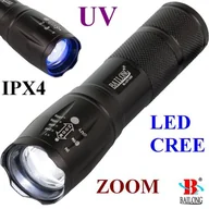 Latarki - Metalowa Latarka Taktyczna LED CREE Bailong + Ultrafiolet (UV) + ZOOM + Akcesoria - Zasięg do 500m!! - miniaturka - grafika 1