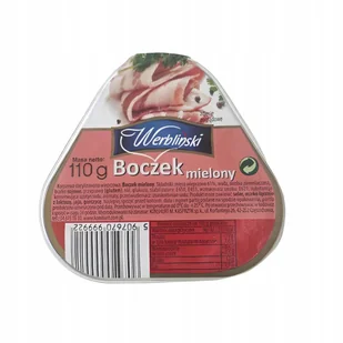 Werbliński Konserwa Boczek Mielony 110g Wyrazisty Smak Boczkowej Tradycji - Pasztet i przetwory mięsne - miniaturka - grafika 1