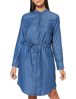 Sukienki - Marc O'Polo Damska sukienka jeansowa, długość kolana, długa sukienka, Niebieski (Soft Drapy Tencel 063), S - grafika 1