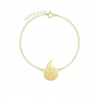 Bransoletki - Bransoletka Pozłacana na Nogę Płomień 925 Prezent Biżuteria GRAWER GRATIS - miniaturka - grafika 1